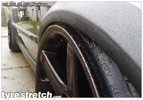 An example of tyre stretch: 185/35 R17 on 8.5J – NANKANG