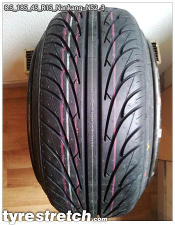 An example of tyre stretch: 185/45 R15 on 8.5J – NANKANG