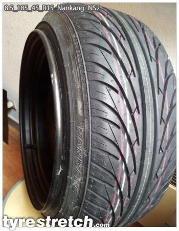 An example of tyre stretch: 185/45 R15 on 8.5J – NANKANG