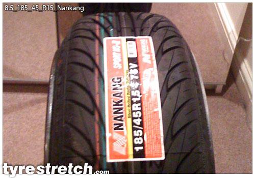 An example of tyre stretch: 185/45 R15 on 8.5J – NANKANG