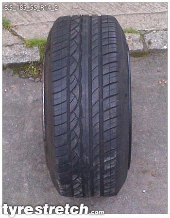 An example of tyre stretch: 185/55 R14 on 8.5J
