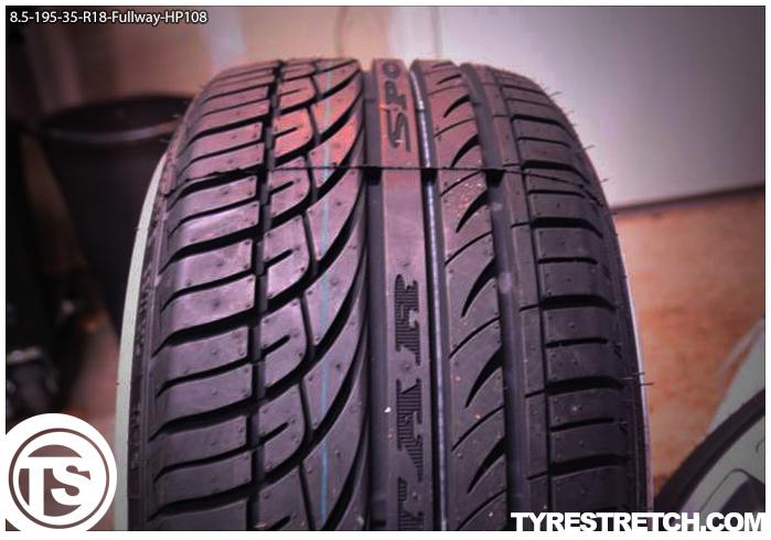 An example of tyre stretch: 195/35 R18 on 8.5J – FULLWAY