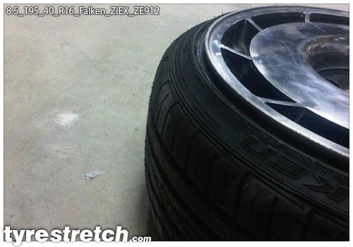 An example of tyre stretch: 195/40 R16 on 8.5J – FALKEN