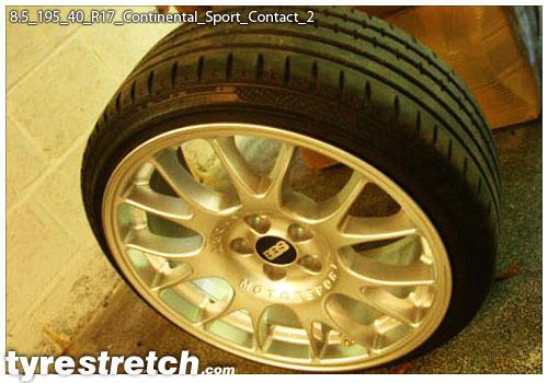 An example of tyre stretch: 195/40 R17 on 8.5J – CONTINENTAL