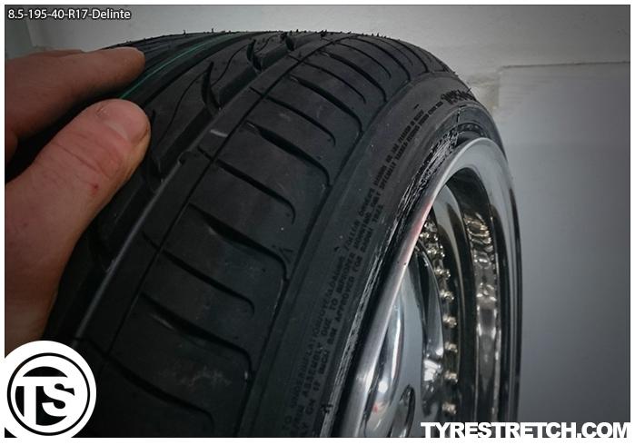 An example of tyre stretch: 195/40 R17 on 8.5J – DELINTE