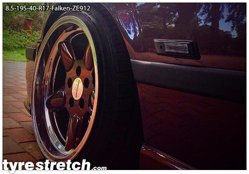 An example of tyre stretch: 195/40 R17 on 8.5J – FALKEN