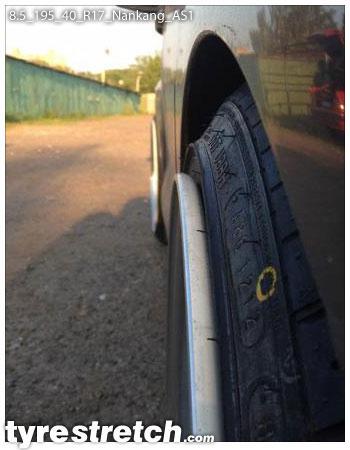 An example of tyre stretch: 195/40 R17 on 8.5J – NANKANG