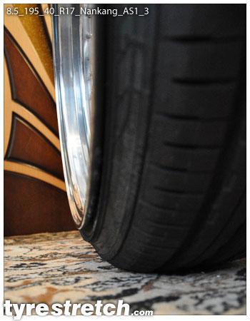 An example of tyre stretch: 195/40 R17 on 8.5J – NANKANG