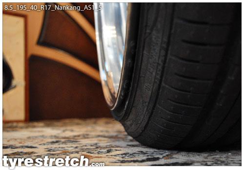 An example of tyre stretch: 195/40 R17 on 8.5J – NANKANG