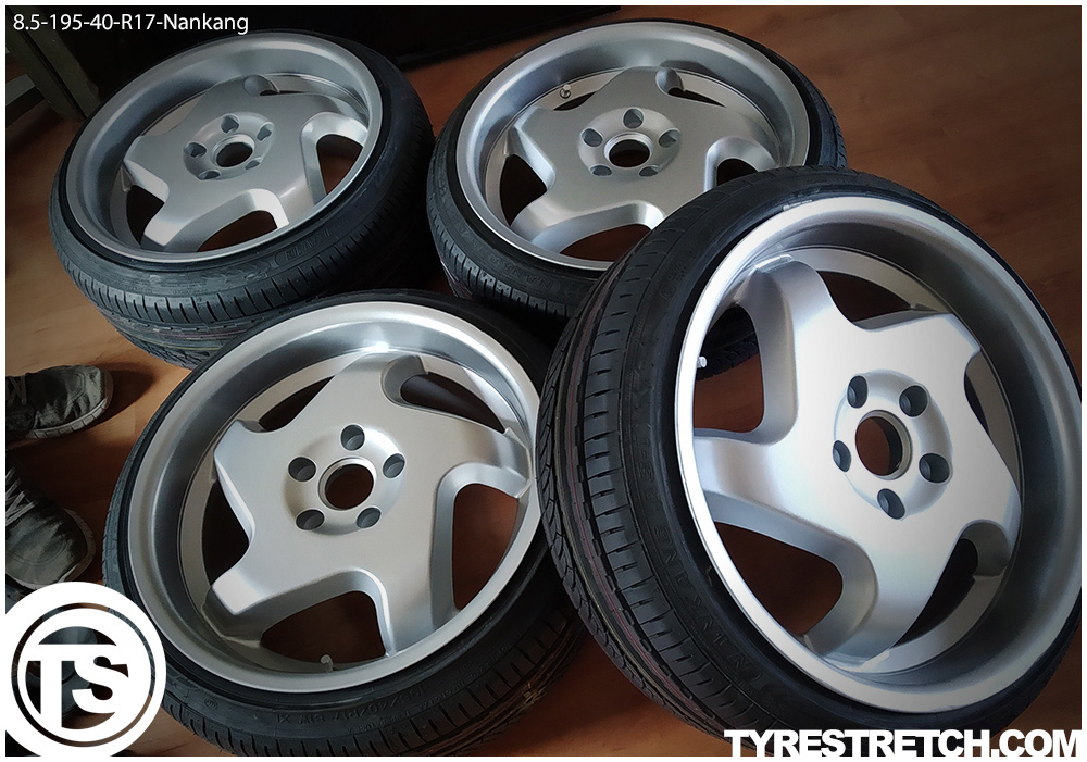 An example of tyre stretch: 195/60 R17 on 8.5J – NANKANG