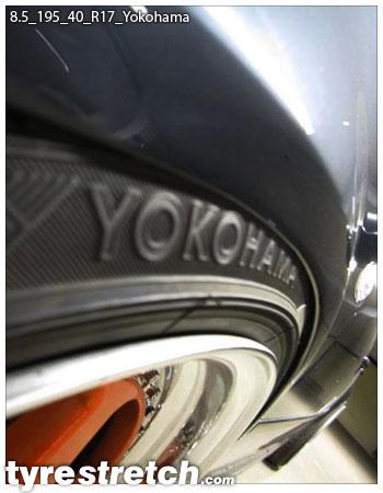 An example of tyre stretch: 195/40 R17 on 8.5J – YOKOHAMA