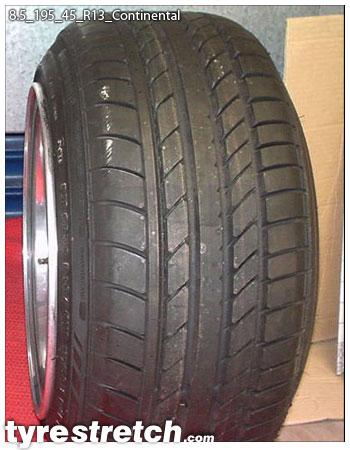 An example of tyre stretch: 195/45 R13 on 8.5J – CONTINENTAL