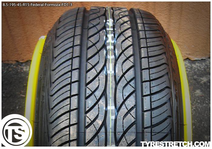 An example of tyre stretch: 195/45 R15 on 8.5J – FEDERAL