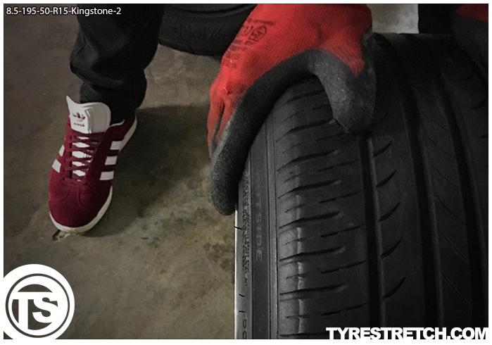 An example of tyre stretch: 195/50 R15 on 8.5J – KINGSTONE