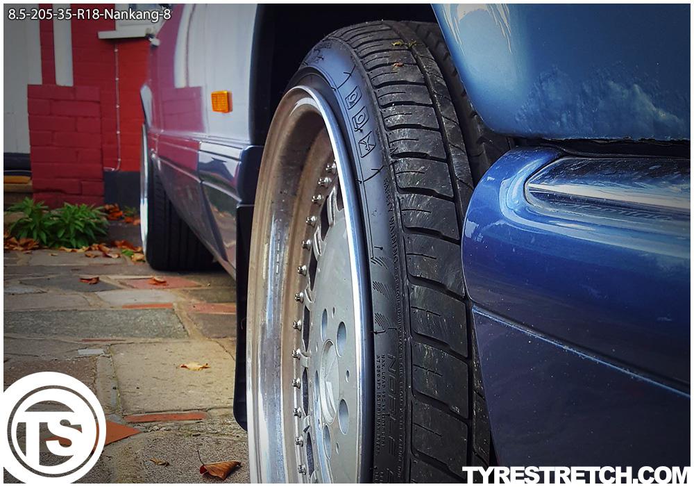 An example of tyre stretch: 205/35 R18 on 8.5J – NANKANG