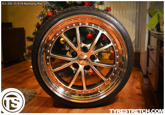 An example of tyre stretch: 205/35 R18 on 8.5J – NANKANG (RIAL)
