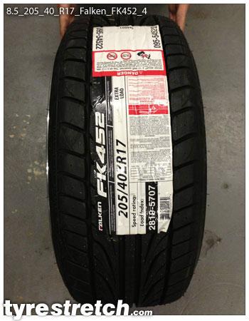 An example of tyre stretch: 205/40 R17 on 8.5J – FALKEN