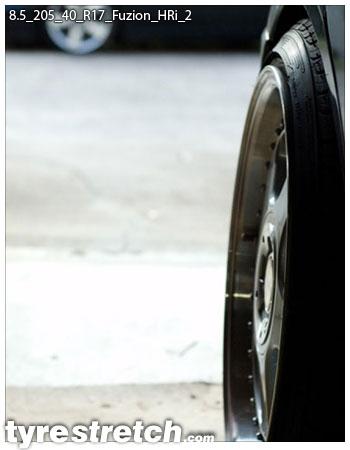 An example of tyre stretch: 205/40 R17 on 8.5J – FUZION