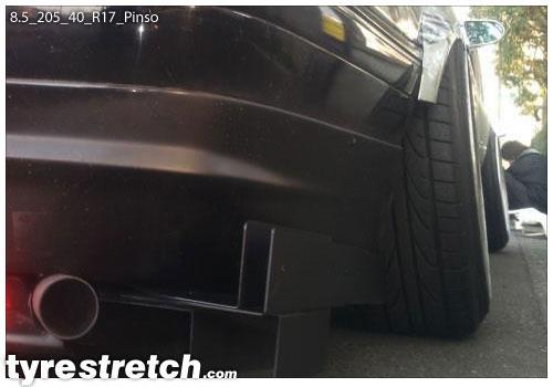 An example of tyre stretch: 205/40 R17 on 8.5J – PINSO