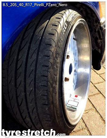 An example of tyre stretch: 205/40 R17 on 8.5J – PIRELLI