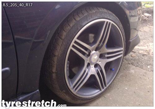 An example of tyre stretch: 205/40 R17 on 8.5J