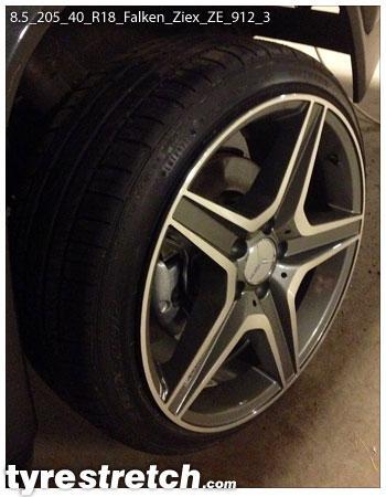 An example of tyre stretch: 205/40 R18 on 8.5J – FALKEN