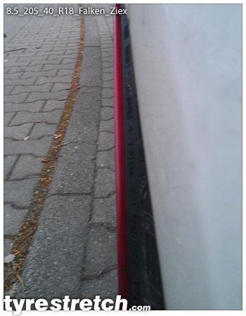 An example of tyre stretch: 205/40 R18 on 8.5J – FALKEN