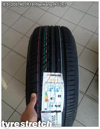 An example of tyre stretch: 205/40 R18 on 8.5J – NANKANG