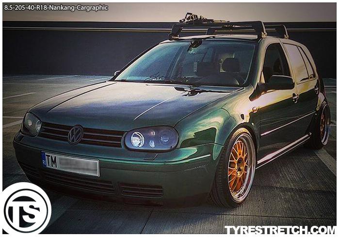 An example of tyre stretch: 205/40 R18 on 8.5J – NANKANG (CARGRAPHIC)