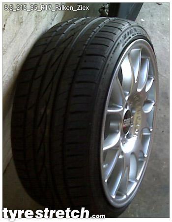 An example of tyre stretch: 215/35 R17 on 8.5J – FALKEN