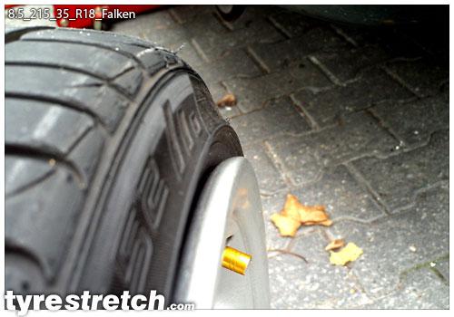 An example of tyre stretch: 215/35 R18 on 8.5J – FALKEN