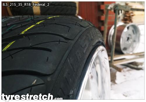 An example of tyre stretch: 215/35 R18 on 8.5J – FEDERAL