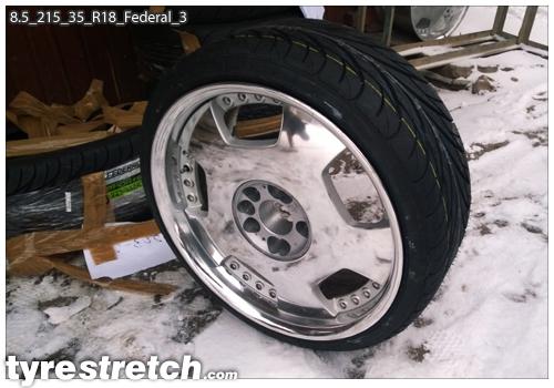 An example of tyre stretch: 215/35 R18 on 8.5J – FEDERAL