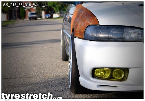 An example of tyre stretch: 215/35 R18 on 8.5J – WANLI