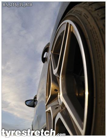 An example of tyre stretch: 215/35 R18 on 8.5J