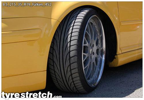 An example of tyre stretch: 215/35 R19 on 8.5J – FALKEN