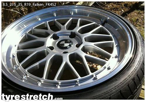 An example of tyre stretch: 215/35 R19 on 8.5J – FALKEN
