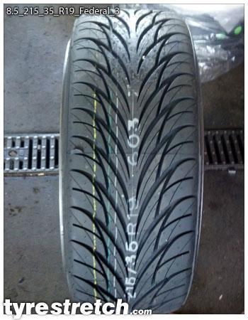 An example of tyre stretch: 215/35 R19 on 8.5J – FEDERAL