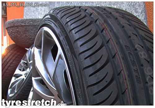 An example of tyre stretch: 215/35 R19 on 8.5J – KUMHO