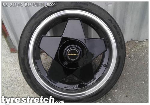 An example of tyre stretch: 215/40 R17 on 8.5J – NEXEN