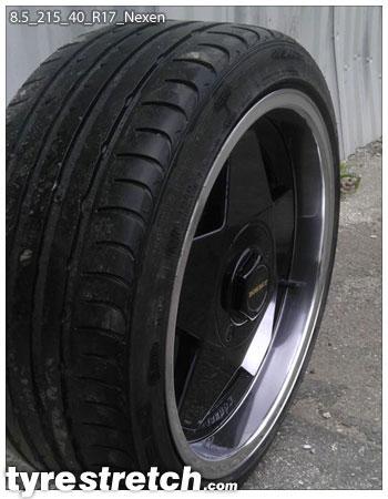 An example of tyre stretch: 215/40 R17 on 8.5J – NEXEN