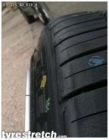 An example of tyre stretch: 215/40 R18 on 8.5J