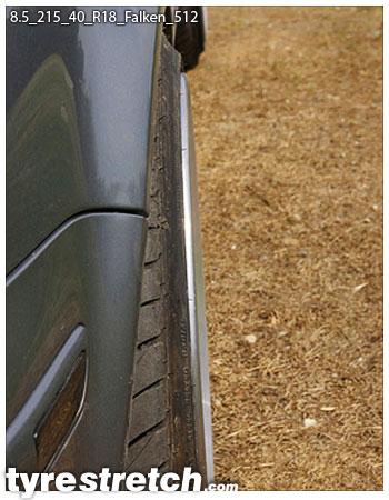 An example of tyre stretch: 215/40 R18 on 8.5J – FALKEN