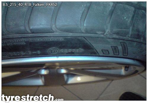 An example of tyre stretch: 215/40 R18 on 8.5J – FALKEN