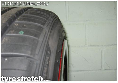 An example of tyre stretch: 215/45 R18 on 8.5J – FALKEN