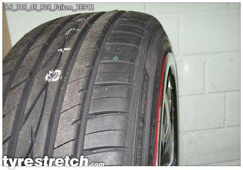 An example of tyre stretch: 215/45 R18 on 8.5J – FALKEN