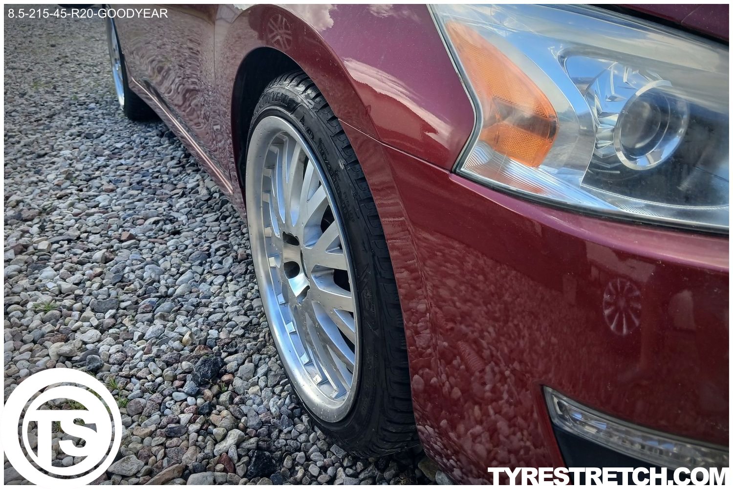 An example of tyre stretch: 215/45 R20 on 8.5J – GOODYEAR