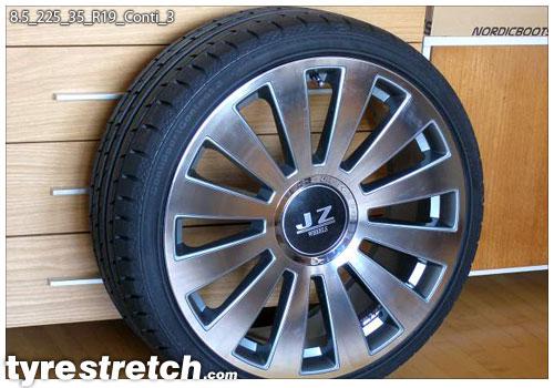 An example of tyre stretch: 225/35 R19 on 8.5J – CONTINENTAL