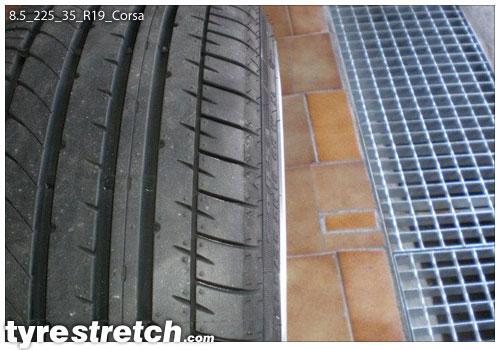 An example of tyre stretch: 225/35 R19 on 8.5J – PIRELLI