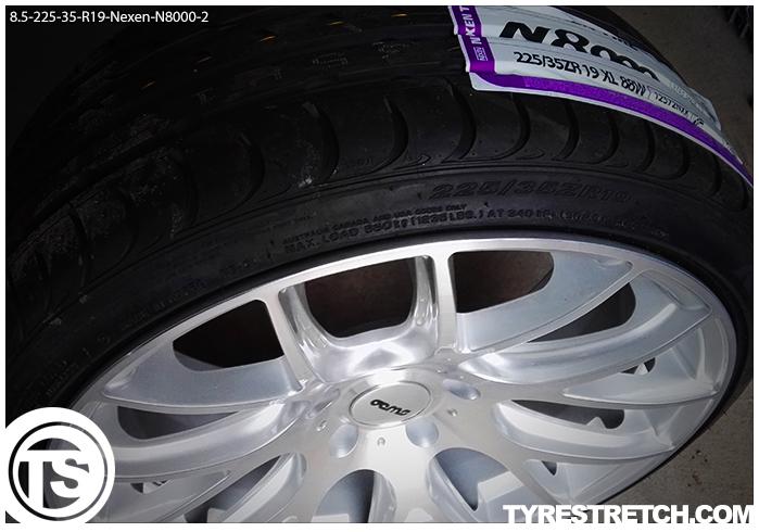 An example of tyre stretch: 225/35 R19 on 8.5J – NEXEN
